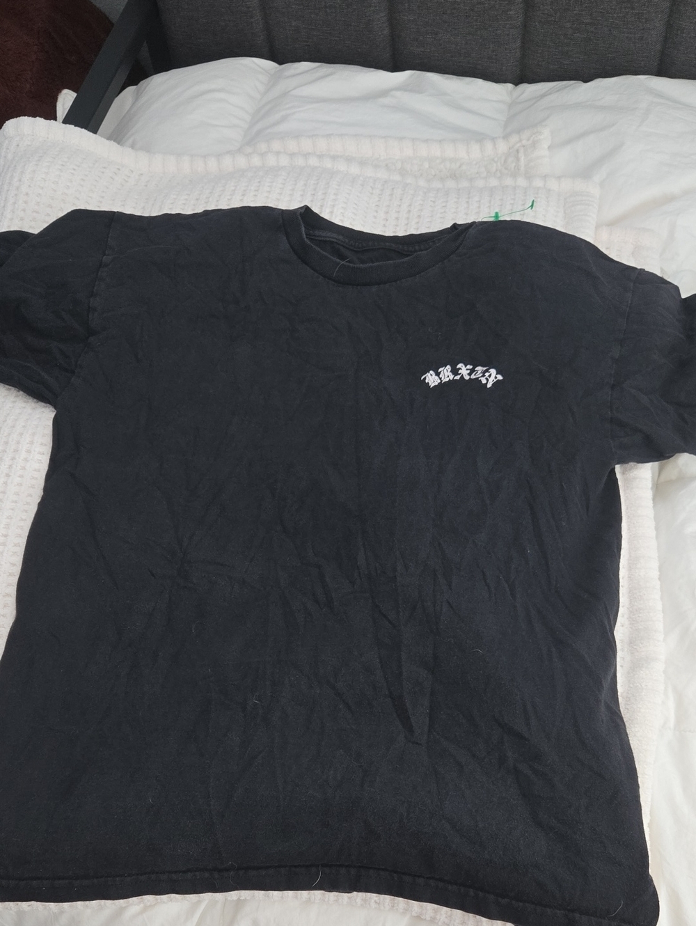 Brixton Black Short-Sleeve Crewneck Tee with White Chest Logo
